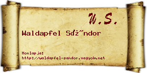 Waldapfel Sándor névjegykártya